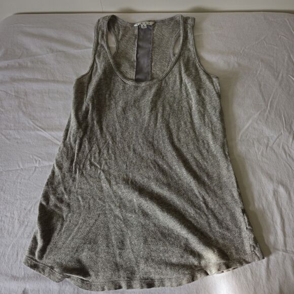 CAbi Tops - CAbi 100% Cotton Knit Tank Top Gray Chiffon Stripe Racerback Style 557 Size S